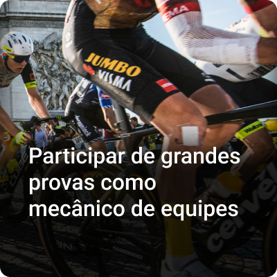 Participar de grandes pravas como mecânico de equipes de ciclismo